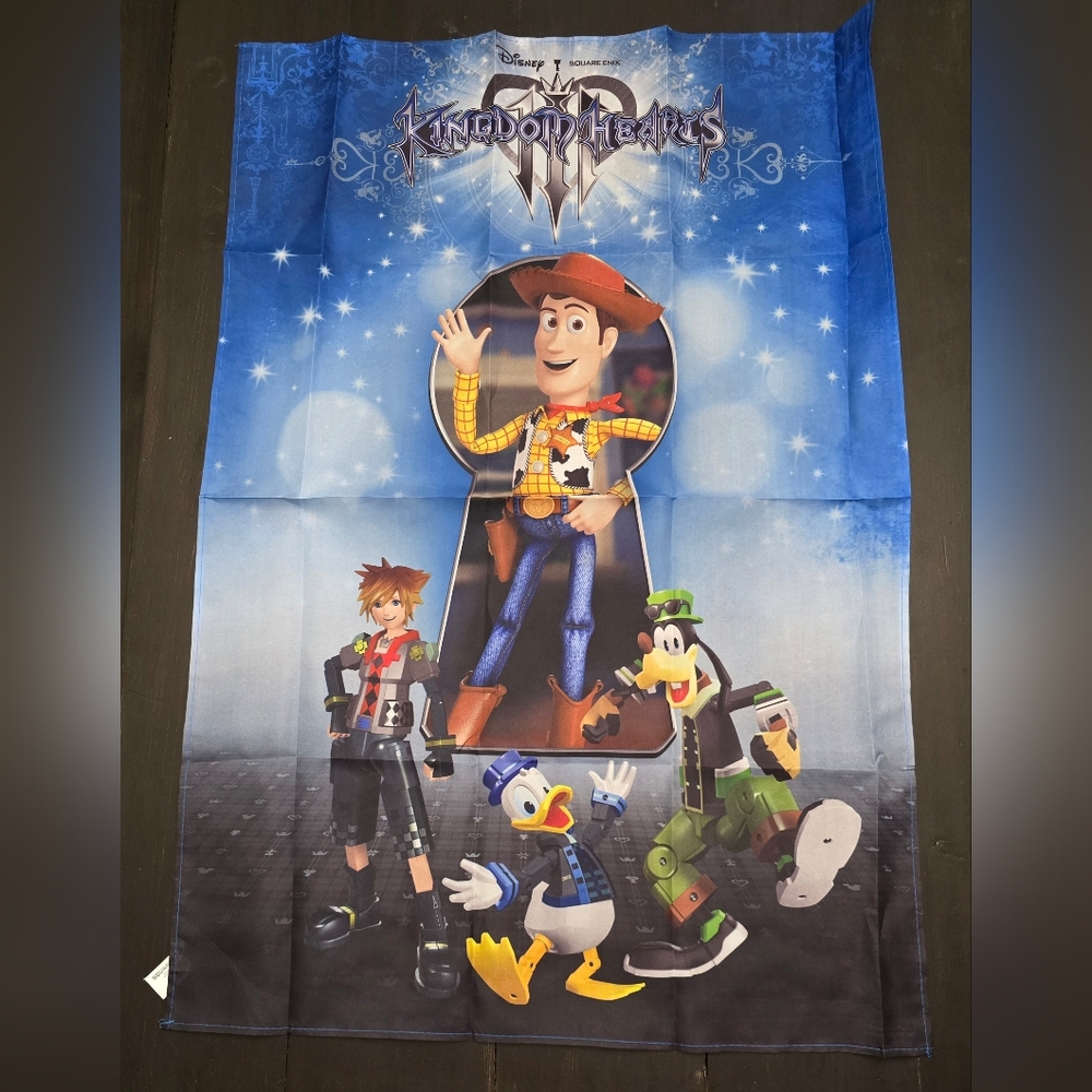 Disney Square Enix Kingdom Hearts Wall Tapestry Flag, Toy Story Bright NWOT